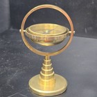 Vintage Brass Nautical Gimbal Ship Navigation Compass 6 5    On Weighted Stand