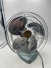 Vintage 1950s Polar Cub 10    Oscillating Metal 4 Blade Fan Power Blue teal 