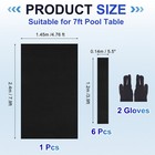 7ft Billiard Cloth Pool Table Felt Kit With 6 Cloth Strips And 2 Gloves  Black