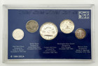 Us Minted Obsolete 5 Coin Collection Covering Various Yrs 1943-1964 In Hard Case