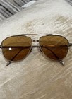 Akoni Helios Aviator Sunglasses Gold Titanium Frame Brown Tinted Glass Uv400     