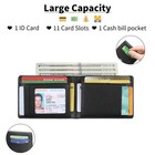 Mens Wallet Leather Credit Card Holder Slim Bifold Rfid Blocking Front Pockets M