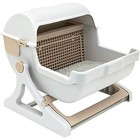Semi-automatic Cat Litter Box Eco-friendly Resin Easy Clean Large Cat Toilet New