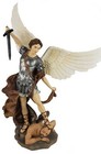 14  Saint Michael Archangel Standing On Demon Statue Hand Painted Color