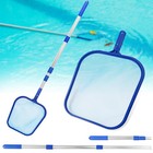 Pool Leaf Skimmer With Pole-flat deep Mesh Bag For Easy Pool Cleaning maintenanc