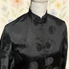 Vintage Dynasty Black Chinese Silk Jacket Frog Closure Hong Kong Brocade M