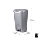 Umbra Brim 084200-410 13 Gal Trash Can Stainless Steel Foot Pedal Silver nickel