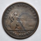 1852 Quebec Bank Penny Love Token -  rd 