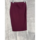 Iris Pencil Skirt Women Small Burgundy Good Stretch High Waist Midi