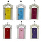 Multiple Color Wooden Door Dollhouse Miniature 1 12 Scale Model Main Gate