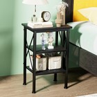 Vecelo Modern Nightstands X-design Side End Table Night Stand With Storage Shelf