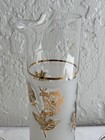 Mcm Libbey Golden Foliage Gold Roses Set Of  Cocktail Pitcher And 5 Glasses