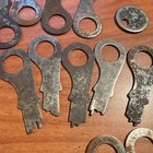 Lot Of 20 Mix Marked Pancake Padlock 6 Lever Push Keys  Antique Vintage Lot   20