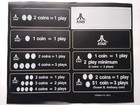 Atari Video Arcade Game Nos Price Decals On Sheet Original 1980 s With Logos