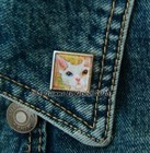 Devon Rex Cat Art Lapel Pin Brooch Printed Painting Enhanced By Suzanne Le Good