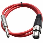 Seismic Audio Red 1 4  Trs To Xlr Female 2  Patch Cable