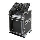 10u Pa Dj Rack Road Case W  11u Slant Mixer Top Casters