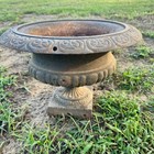 Antique French Style Cast Iron Pedestal Urn Planter 15    Wide X 11    Tall