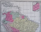 South America Volcanoes Brazil Peru Venezuela Argentina C  1886 Tunnison Map