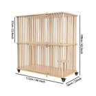 2 Tiers Cat House Wooden Large Cat Villa  Double Door Cat Cage With Wheels
