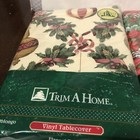 Vintage Trim A Home Flannel Backed Vinyl Santa Tablecloth 52  X 90  Oblong New