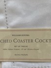 Williams Sonoma Hotel Hemstitched Coaster Cocktail Napkins Set Of 4 Cotton 6 X 6
