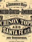 1888 Atchison  Topeka  Santa Fe Railroad Map 24x42