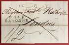 France  1821 Stampless Cover folded Letter  Sent From Bayonne To London