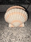 Shell Shaped Ceramic Planter Peach White Glossy Beach Nautical Florida 1993