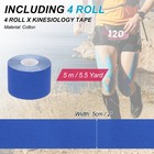 4 Roll 5 5yd X 4in Adhesive Cotton Kinesiology Tape  Dark Blue