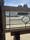   Antique Full Beveled Transom Window In Zinc Wheel Cut Etched   35 X 17 Salvage