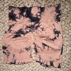 Women s Tie Dye Athletic Shorts Brown Black Knit Elastic Waist Size M