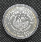 2000 Liberia  20 History Of America - Treaty Of Paris    999 Silver Proof