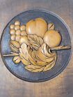 Hand Turned Bowl Solid Wood Fruit Bowl 11    Hand Carved Center Footed Vintage