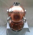 Vintage Diving Helmet Copper Brass Mark V Us Navy Sea Scuba Divers Helmet 18 