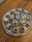 Vintage Clear Glass 16 Hole Flower Frog   5  Diameter   Flower Arrangement