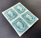 Us Scott  csa11        1863-64 10   Jefferson Davis   Block Of Four  4         Mnhog  c1 