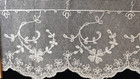 Vintage antique  White  English Embroidery Net  Cotton Leavers Lace  4-2 3 Yards