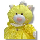 Vintage Fisher Price Puffalump 8002 Yellow Kitty Cat 1986 Dress Nylon Plush