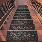 Non-slip Rubber Stair Treads  10x30 In   set Of 5   Black