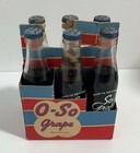 1930s O-so Grape Soda 6-pack Bottle Carrier With Bottles  Not For Consumption
