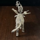 Vintage Mexican Lsg Sterling Silver Spanish Fighting Bull Swords Toothpick