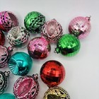 Mix Lot Of 18 Vintage Bradford Unbreakable Plastic Christmas Ornaments Discoball
