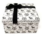 Punch Studio Keepsake Christmas Nesting Square Box Reindeer 20123 7 75x7 75x4