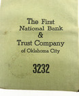      Vintage First National Bank   Trust Company Green Cloth Money Bag 8 25 x10 5 