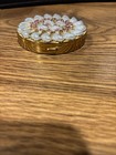 Vintage Pink Rhinestone Metal Powder Compact Mirror