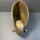 Vintage Solid Brass Nautilus Seashell Planter  Cache Pot With Feet Mcm Retro