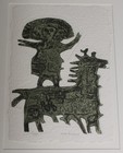 Max Papart 1911-1994 Man On Horse Circus Act Signed Color Etching  13 75
