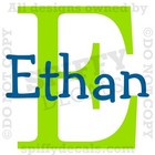 Monogram Personalized Name Vinyl Wall Decal Sticker Nursery Boy Girl Bedroom