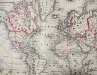 1860 Map Of The World Created By S  Augustus Mitchell 23 3 4  X 15 1 4 